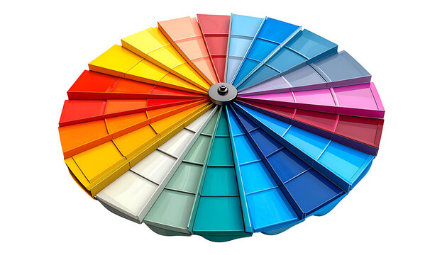 Paint Color Wheel Chart Showing Vibrant Palette and Selection Tool Isolated