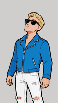 Cool Stylish Male Cartoon Character in Modern Outfit