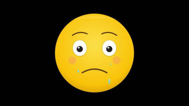 crying sad face emoji with falling blue tears