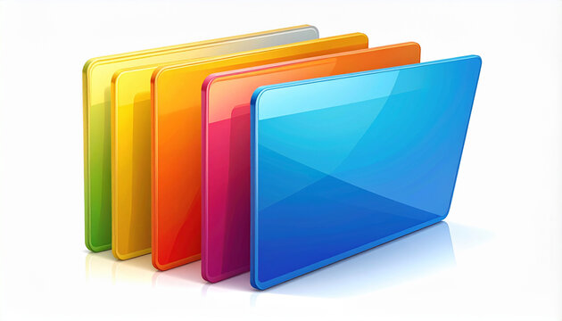 Colorful folder icons on white background