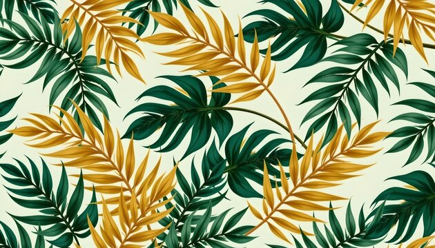 Tropical Palm Leaf Pattern Soft Pastel Mint Background