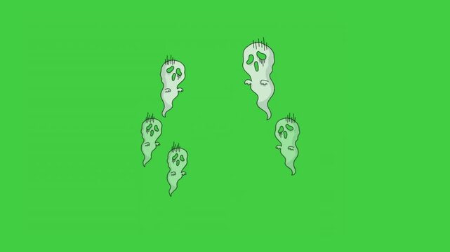 Cute floating ghost animation for spooky, halloween, and fantasy concepts
