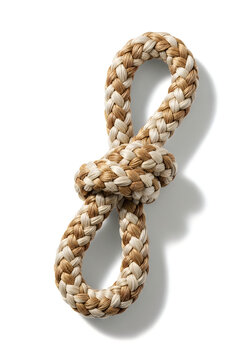 Braided rope or macrame keychain in beige