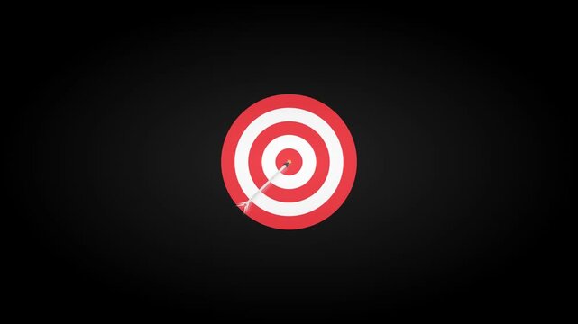 corporate target goal emoji pulsing on black background