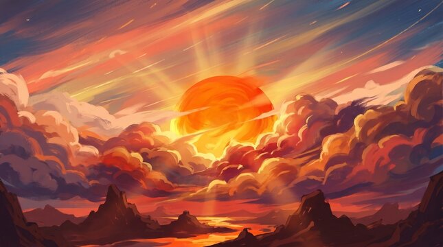 3D illustration of the June summer solstice