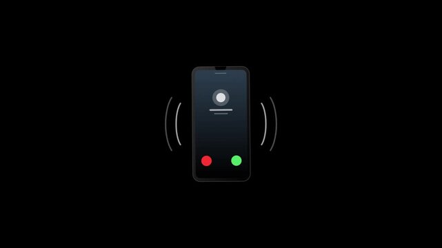 corporate mobile phone emoji vibrating on black background