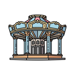 Obraz premium Colorful illustration of a gazebo.