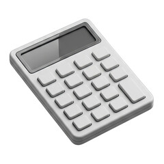 Obraz premium Modern White Calculator with Digital Display