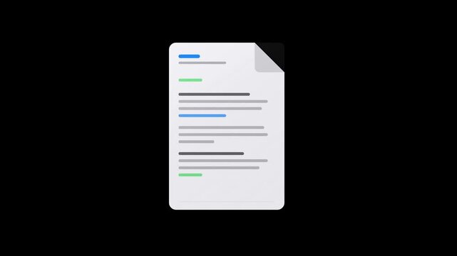 corporate document file emoji scrolling on black background