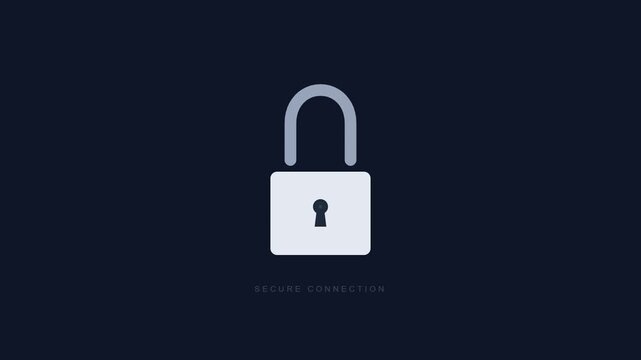 corporate cyber security padlock protection motion graphic