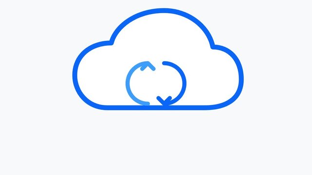 cloud computing data storage server sync animation