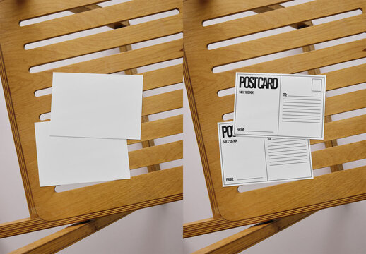 Mockup Of Two Customized Post Cards