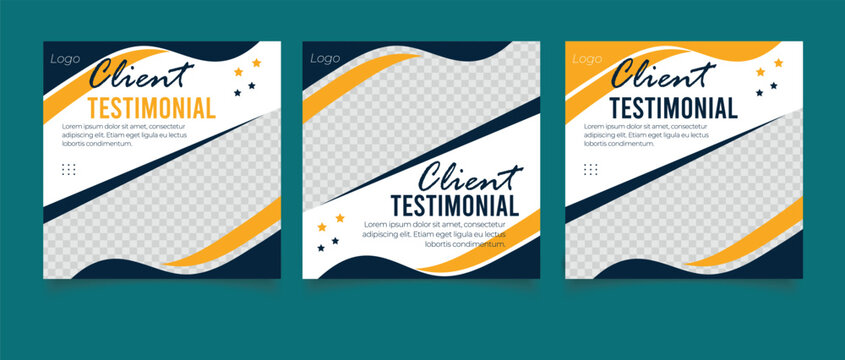 Client testimonials or customer feedback social media post web banner template