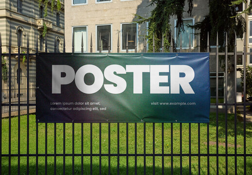 Mockup Of Customized Hoarding On Railings