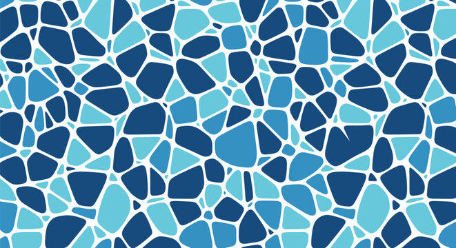 Blue mosaic vector water texture with abstract polygon pattern background