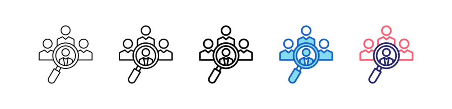 Talent Pool Icon In 5 Different Styles Set Collection.   