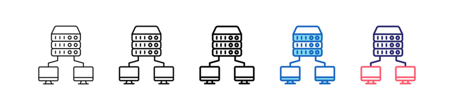 Proxy Server Icon In 5 Different Styles Set Collection.   