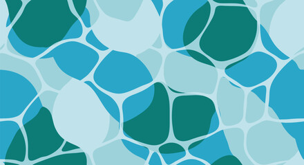 Obraz premium Abstract turquoise mosaic vector water texture background with ripple pattern and pool stone shapes