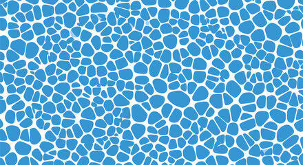 Fototapeta premium Blue pebble pattern vector water texture background with organic mosaic stones for summer design