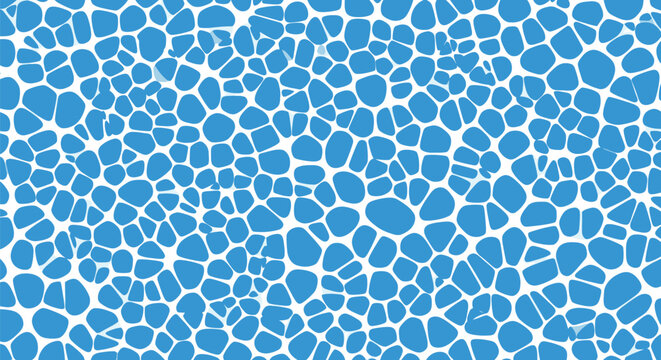 Blue pebble pattern vector water texture background with organic mosaic stones for summer design