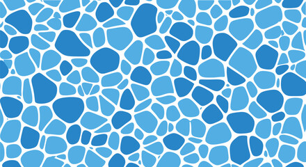 Obraz premium Blue Mosaic Water Texture Vector Background with Abstract Pebble Pattern