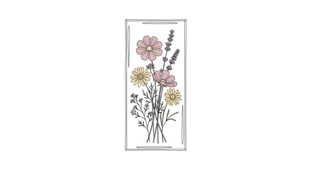 Dried flowers in glass frame. © Bagas