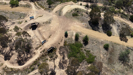 Fototapeta premium Aerial View of Winding Mountain Bike Trails in Stromlo Forest Park