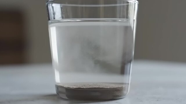 Dissolving Brown Powder in Water - A Scientific Experiment Demonstration.