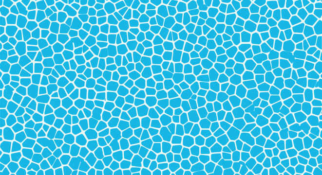 Blue mosaic water texture vector background with irregular pool tile pattern