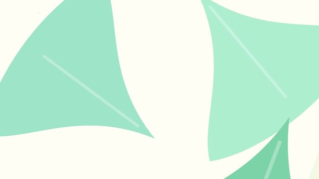 Bright Mint Green Leaf Pattern Swaying In Modern Animation