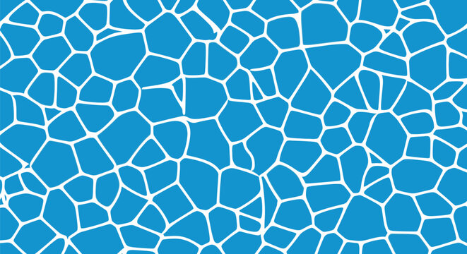 Blue mosaic water texture vector background with abstract geometric tile pattern