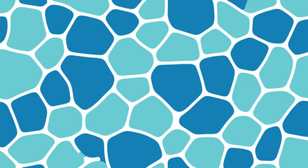 Fototapeta premium Blue Water Texture Vector Mosaic Pattern Background with Seamless Geometric Tiles