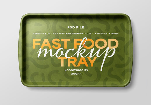 Fast Food Restaurant Serving Tray Mockup