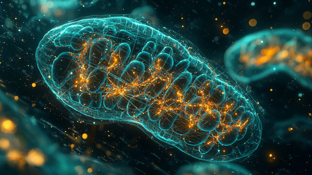 Mitochondrial Dysfunction in Aging Skeletal Muscle Cells &mdash; Sarcopenia Mechanism 3D Scientific Visualization