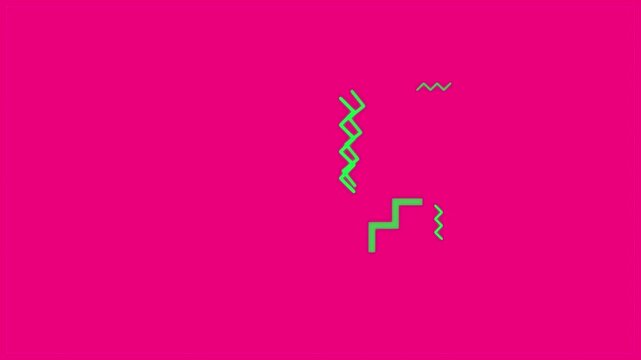 bright green zigzag lines bouncing on magenta background
