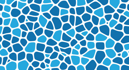 Obraz premium Blue and White Abstract Mosaic Tile Pattern with Irregular Geometric Pebble Shapes Background