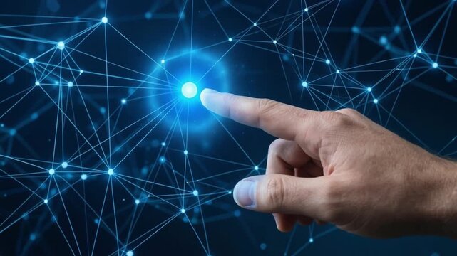 Human Touch to Digital Network &ndash; Technology Connection and Innovation Concept