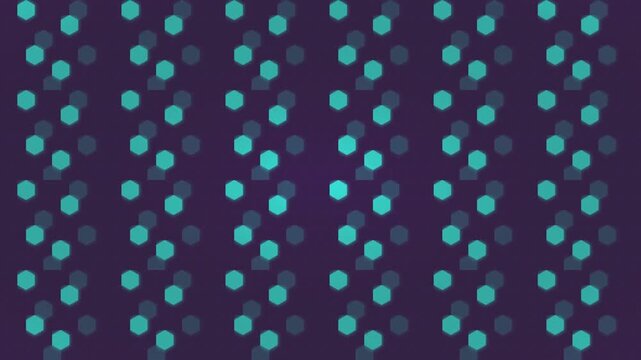 bright cyan hex grid flickering on vivid purple
