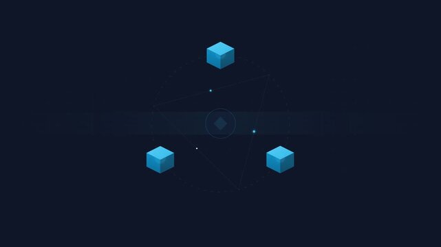 blockchain technology digital ledger crypto blocks animation