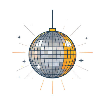Disco Ball Shining Brightly Alone.