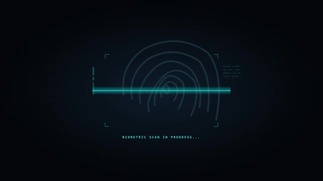 biometric fingerprint scan digital identity security animation