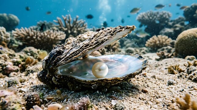 pearl oysters in the sea