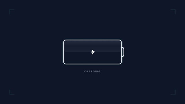 Battery Charging Energy Power Level Indication Process Animation
