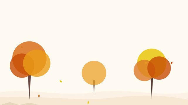 autumn park scene with falling orange leaves