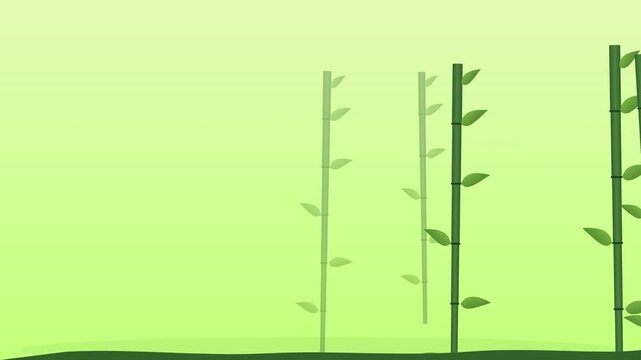 Bamboo Stalks Waving In Zen Garden Animation