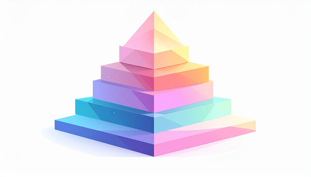 Colorful geometric pyramid on white