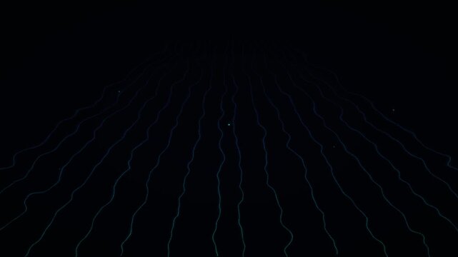 abstract topographic neon grid wavy terrain tech animation