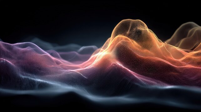 Futuristic electronic fabric layers glowing with AI data flow abstract industrial technology concept