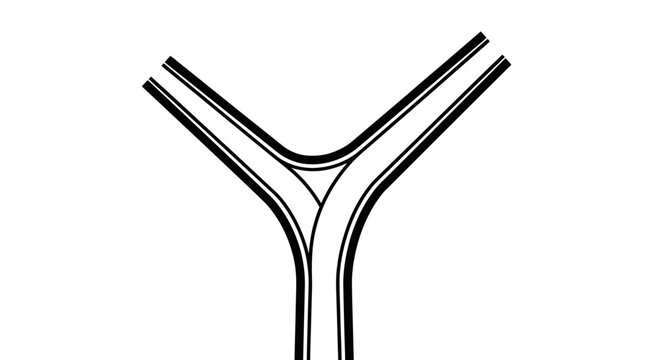Abstract Y-Junction Road Intersection Graphic - Decision Making Concept