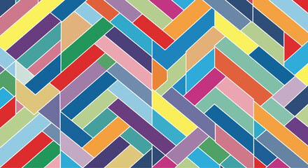 Contemporary patterned background featuring vibrant layered chevrons and striking modern abstract texture compositions creatively. © nasajob